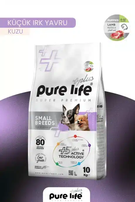 PURELİFE PLUS KUZULU KÜÇÜK IRK YAVRU KÖPEK MAMASI 10KG