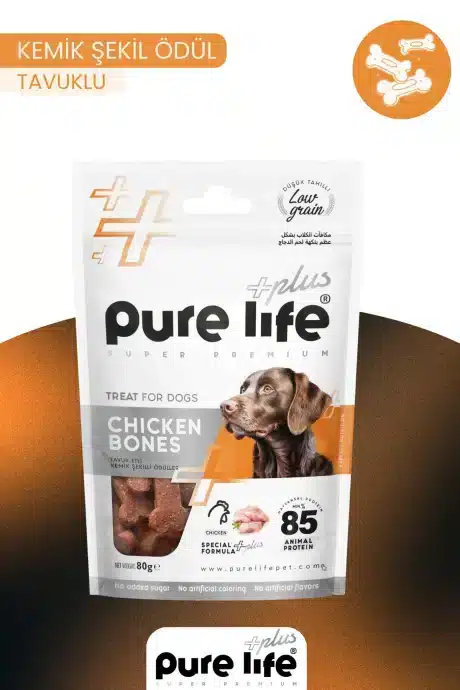 PURELİFE PLUS KÖPEK ÖDÜL KEMİĞİ TAVUK ETLİ 80GR