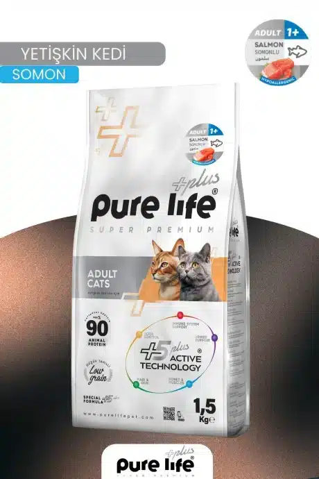 PURELİFE PLUS SOMONLU YET. KEDİ MAMASI 1.5KG