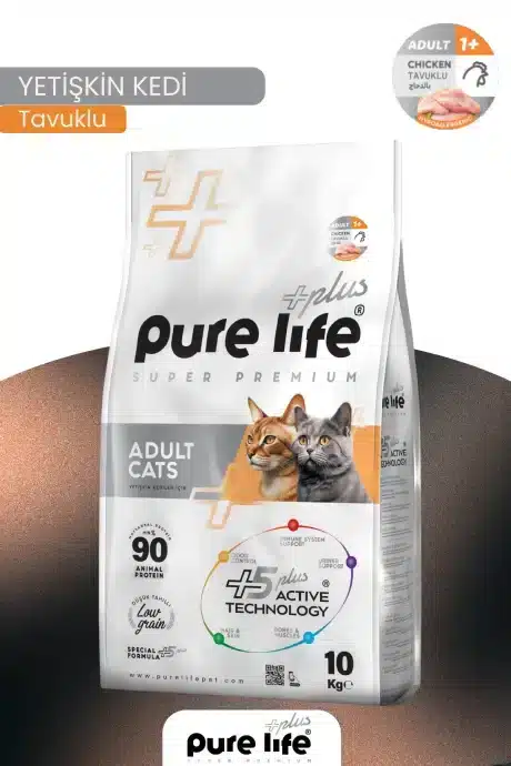 PURELİFE PLUS TAVUKLU YET. KEDİ MAMASI 10KG