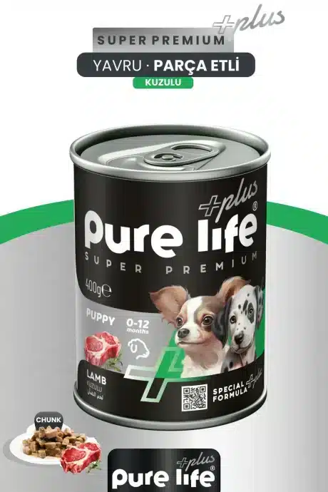 PURELİFE PLUS KUZU ETLİ YAVRU KÖPEK KONSERVE MAMA 400GR